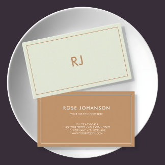 Carte De Visite Professionnel minimaliste Brown Pastel Consultant