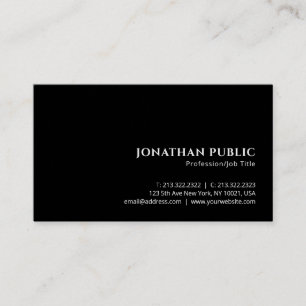 Carte De Visite Professionnel minimaliste Élégant Luxe Premium Bla