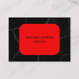 Carte De Visite Professionnel minimaliste en pierre noir rouge