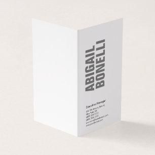 Carte De Visite Professionnel minimaliste gras moderne gris blanc