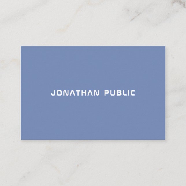 Carte De Visite Professionnel minimaliste gris bleu Modèle simple (Devant)