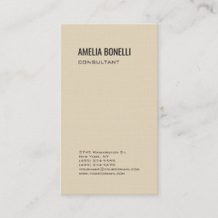 Carte De Visite Professionnel minimaliste moderne beige de toile