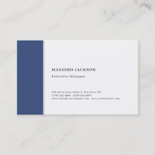 Carte De Visite Professionnel minimaliste moderne bleu blanc