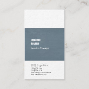 Carte De Visite Professionnel minimaliste moderne gris bleu blanc