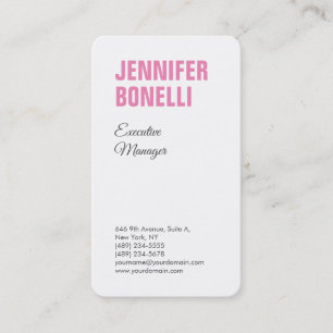 Carte De Visite Professionnel minimaliste moderne rose