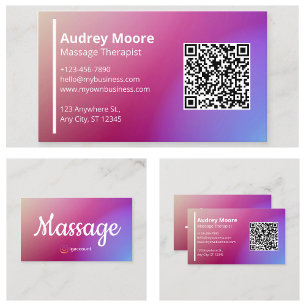 Carte De Visite Professionnel Modèle QR Code Massage