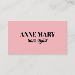 Carte De Visite Professionnel moderne Blush Pink Black Hair Stlist