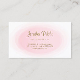 Carte De Visite Professionnel Moderne Blush Rose Or Élégant Simple