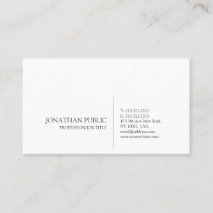 Carte De Visite Professionnel Moderne Design élégant blanc élégant