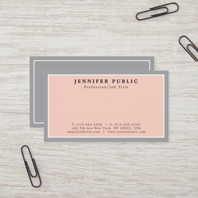 Carte De Visite Professionnel Moderne Design Simple Simple (Devant/Arrière en situation)