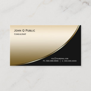 Carte De Visite Professionnel Moderne Elegant Black Gold