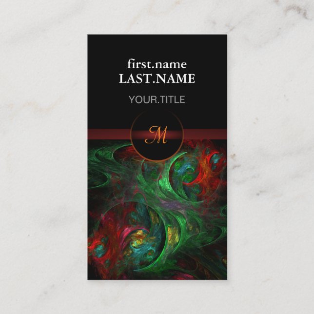 Carte De Visite Professionnel Moderne Élégant Cool Genesis Green (Devant)