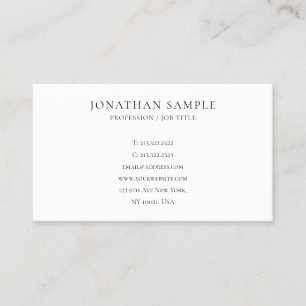 Carte De Visite Professionnel Moderne Élégant Design simple Person
