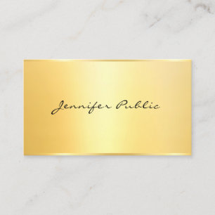 Carte De Visite Professionnel Moderne Élégant Faux Gold Minimalist