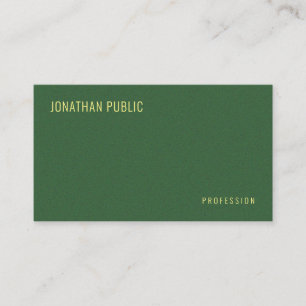 Carte De Visite Professionnel Moderne Élégant Faux Gold Texte Vert