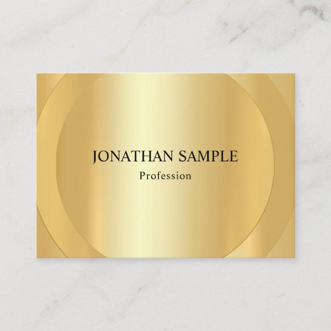 Carte De Visite Professionnel moderne Elegant Gold Look Modèle (Devant)