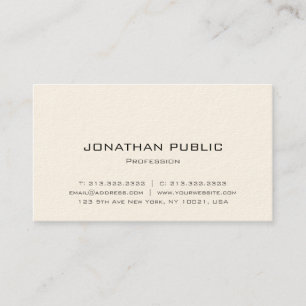 Carte De Visite Professionnel Moderne Élégant Luxe Signature Cream