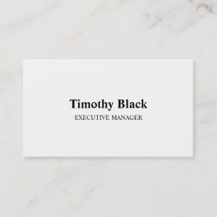 Carte De Visite Professionnel Moderne Élégant noir & blanc