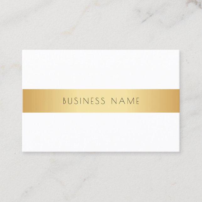 Carte De Visite Professionnel Moderne Élégant Or Blanc (Devant)