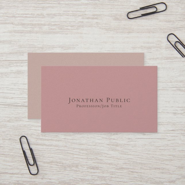 Carte De Visite Professionnel Moderne Elegant Pearl Finish Luxe (Devant/Arrière en situation)