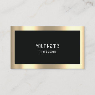 Carte De Visite Professionnel moderne Golden Simply Minimal Black