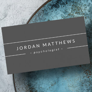 Carte De Visite Professionnel moderne gris minimal