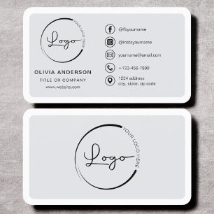 Carte De Visite Professionnel Moderne Logo d'entreprise Médias soc