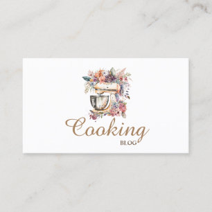 Carte De Visite Professionnel, Moderne, Mélange Floral, Cuisine