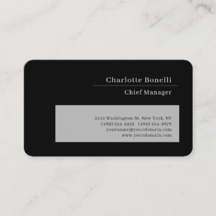 Carte De Visite Professionnel Moderne Minimaliste Noir & Gris