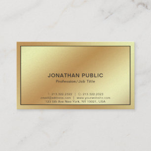 Carte De Visite Professionnel Moderne Or élégant Plain Luxe