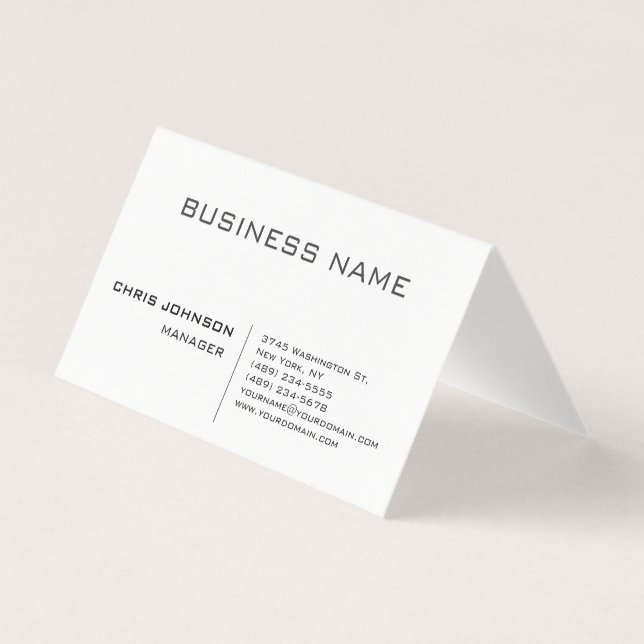 Carte De Visite Professionnel Moderne Plain Simple (Devant)