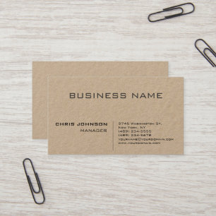 Carte De Visite Professionnel Moderne Plain Simple Premium Kraft