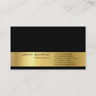 Carte De Visite Professionnel Moderne Plaine Elegant Or Look Delux