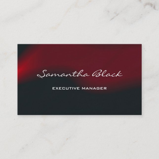 Carte De Visite Professionnel moderne Red Black Waves (Devant)
