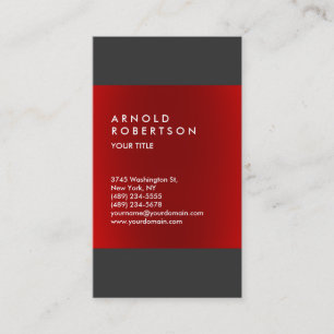 Carte de visite professionnel moderne Red Grey élé