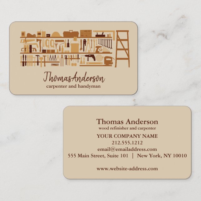 Carte De Visite Professionnel Moderne Réparation des maisons Handy (Devant / Derrière)