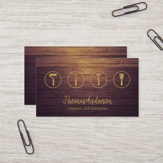 Carte De Visite Professionnel Moderne Réparation des maisons Handy (Devant/Arrière en situation)