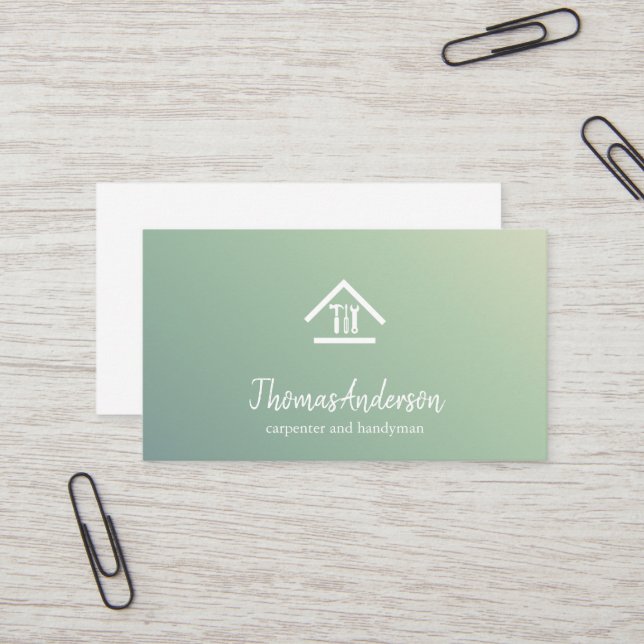 Carte De Visite Professionnel Moderne Réparation des maisons Handy (Devant/Arrière en situation)