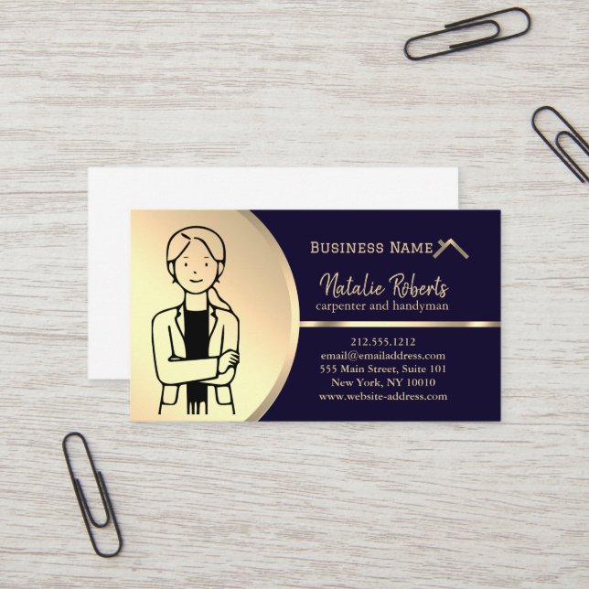 Carte De Visite Professionnel Moderne Réparation des maisons Handy (Devant/Arrière en situation)