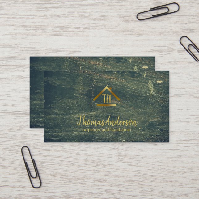 Carte De Visite Professionnel Moderne Réparation des maisons Handy (Devant/Arrière en situation)