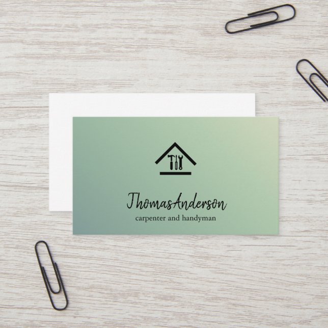 Carte De Visite Professionnel Moderne Réparation des maisons Handy (Devant/Arrière en situation)