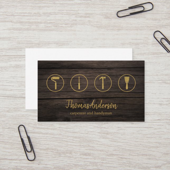 Carte De Visite Professionnel Moderne Réparation des maisons Handy (Devant/Arrière en situation)