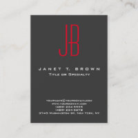 Professionnel moderne rouge Monogramme gris