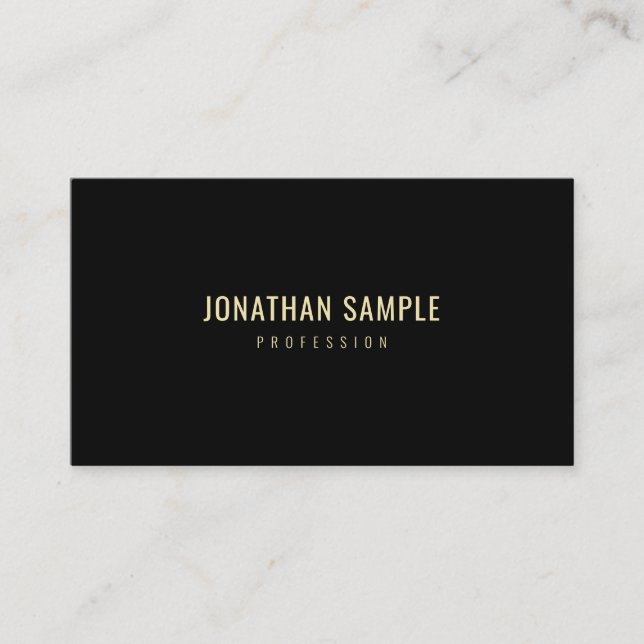 Carte De Visite Professionnel Moderne Simple Black Gold Elegant Lu (Devant)