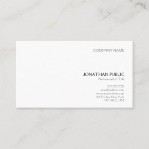 Carte De Visite Professionnel moderne simple blanc élégant