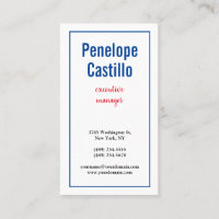 Professionnel Moderne Simple Bleu Rouge Blanc