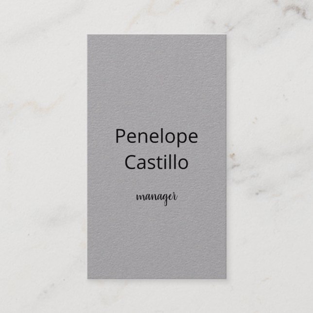 Carte De Visite Professionnel Moderne Simple Design Gris Premium (Devant)