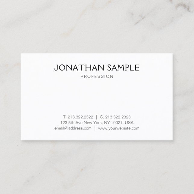 Carte De Visite Professionnel Moderne Simple Design Modèle Élégant (Devant)
