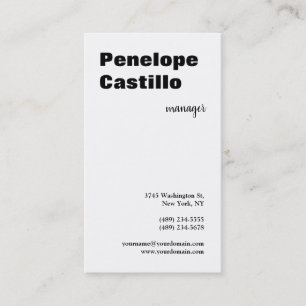 Carte De Visite Professionnel Moderne Simple Design Noir & Blanc