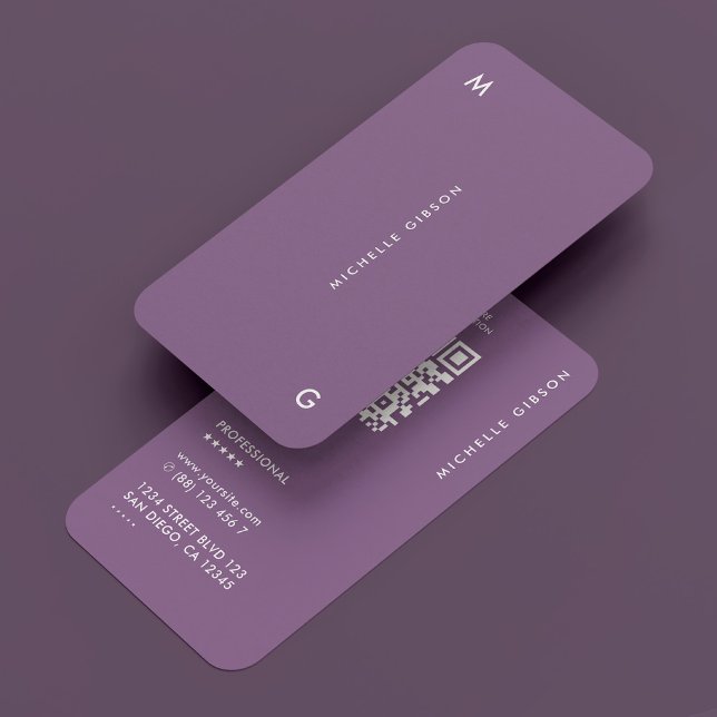Carte De Visite Professionnel Moderne Simple Dusty Purple (Professional Modern Simple Dusty Purple Business Card
)